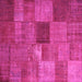 Square Patchwork Pink Transitional Rug, con965pnk