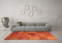 Machine Washable Patchwork Orange Transitional Rug, wshcon965org