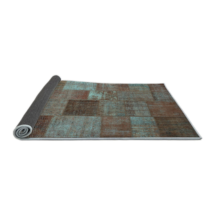 Sideview of Patchwork Light Blue Transitional Rug, con965lblu