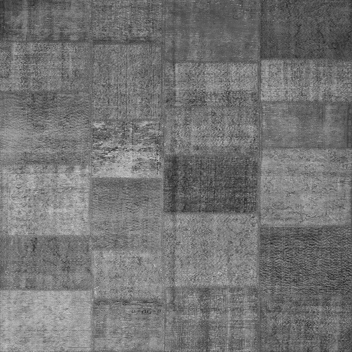 Round Machine Washable Patchwork Gray Transitional Rug, wshcon965gry