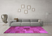 Machine Washable Patchwork Purple Transitional Area Rugs in a Living Room, wshcon965pur