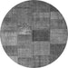 Machine Washable Patchwork Gray Transitional Rug, wshcon965gry