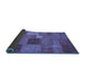 Sideview of Patchwork Blue Transitional Rug, con965blu