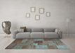 Machine Washable Patchwork Light Blue Transitional Rug in a Living Room, wshcon965lblu