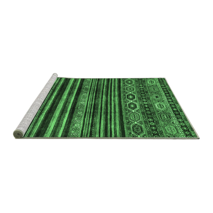 Sideview of Machine Washable Abstract Emerald Green Contemporary Area Rugs, wshcon966emgrn