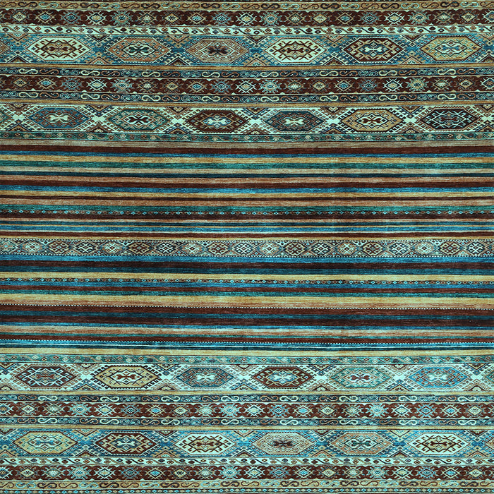 Square Abstract Light Blue Contemporary Rug, con966lblu