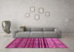 Machine Washable Abstract Pink Contemporary Rug in a Living Room, wshcon966pnk