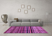 Machine Washable Abstract Purple Contemporary Rug, wshcon966pur
