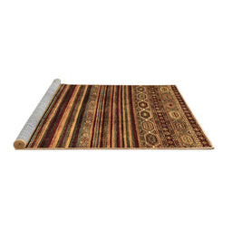 Sideview of Machine Washable Abstract Brown Contemporary Rug, wshcon966brn