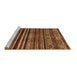 Sideview of Machine Washable Abstract Brown Contemporary Rug, wshcon966brn