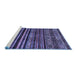 Sideview of Machine Washable Abstract Blue Contemporary Rug, wshcon966blu