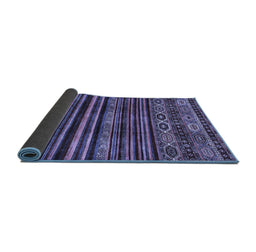 Sideview of Abstract Blue Contemporary Rug, con966blu