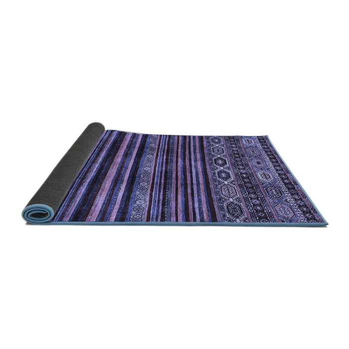 Sideview of Abstract Blue Contemporary Rug, con966blu