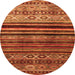 Square Abstract Orange Contemporary Rug, con966org