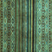 Square Abstract Turquoise Contemporary Rug, con966turq