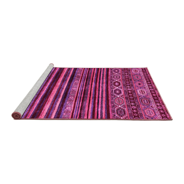 Sideview of Machine Washable Abstract Pink Contemporary Rug, wshcon966pnk