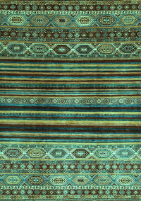 Abstract Turquoise Contemporary Rug, con966turq