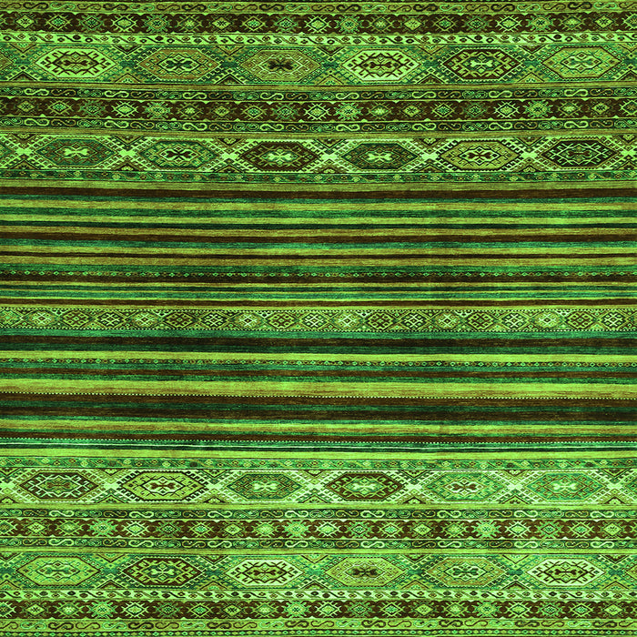 Serging Thickness of Abstract Green Contemporary Rug, con966grn