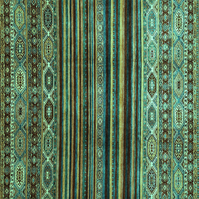 Square Machine Washable Abstract Turquoise Contemporary Area Rugs, wshcon966turq