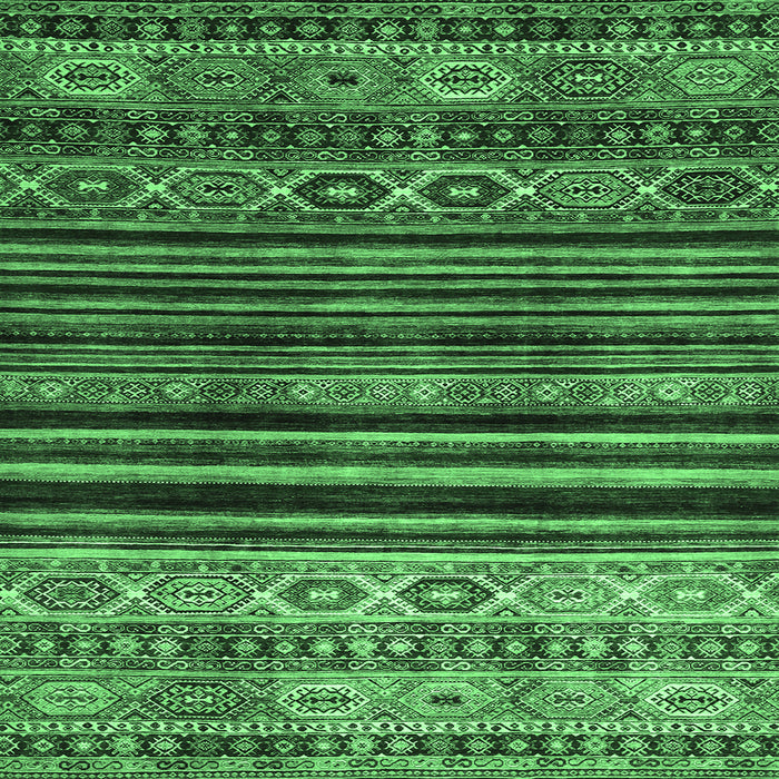 Square Machine Washable Abstract Emerald Green Contemporary Area Rugs, wshcon966emgrn