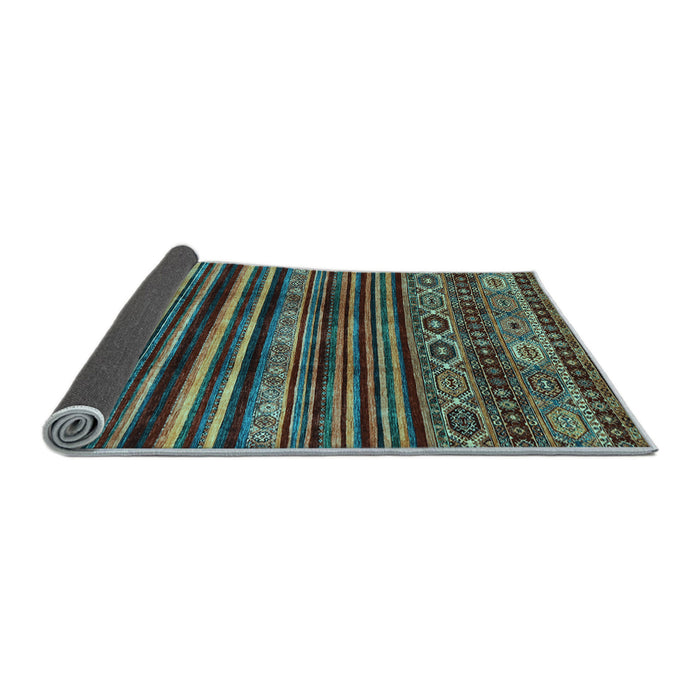 Sideview of Abstract Light Blue Contemporary Rug, con966lblu