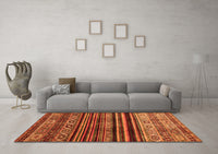 Machine Washable Abstract Orange Contemporary Rug, wshcon966org