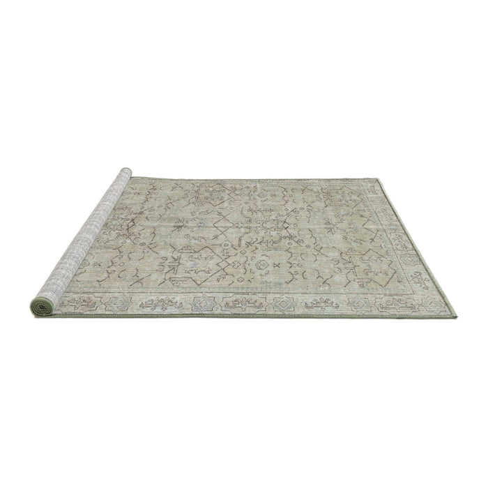 Serging Thickness of Machine Washable Contemporary Green Rug, wshcon967