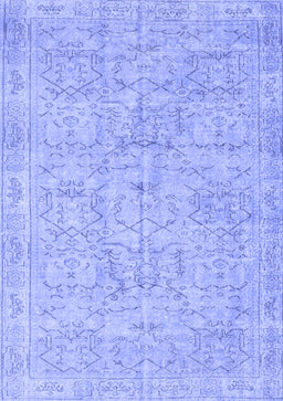 Abstract Blue Contemporary Rug, con967blu
