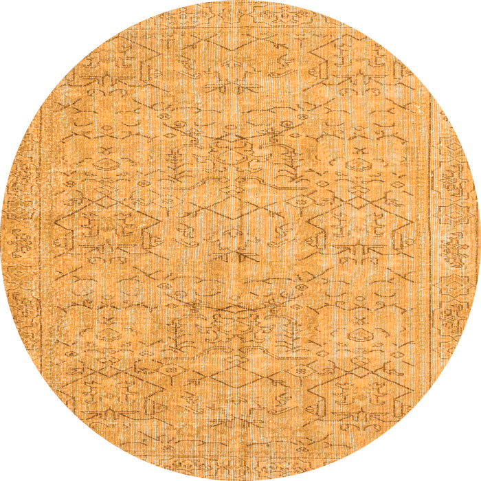 Square Abstract Orange Contemporary Rug, con967org