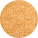 Square Abstract Orange Contemporary Rug, con967org