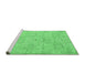 Sideview of Machine Washable Abstract Emerald Green Contemporary Area Rugs, wshcon967emgrn