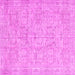 Square Machine Washable Abstract Pink Contemporary Rug, wshcon967pnk