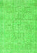 Serging Thickness of Machine Washable Abstract Green Contemporary Area Rugs, wshcon967grn