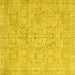 Square Machine Washable Abstract Yellow Contemporary Rug, wshcon967yw