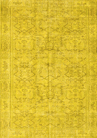 Abstract Yellow Contemporary Rug, con967yw