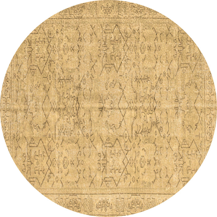 Round Machine Washable Abstract Brown Contemporary Rug, wshcon967brn