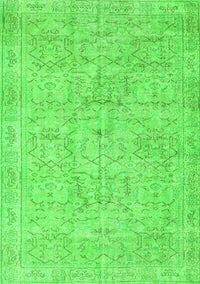 Abstract Green Contemporary Rug, con967grn