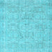 Square Machine Washable Abstract Light Blue Contemporary Rug, wshcon967lblu