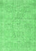 Machine Washable Abstract Emerald Green Contemporary Area Rugs, wshcon967emgrn