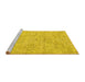 Sideview of Machine Washable Abstract Yellow Contemporary Rug, wshcon967yw