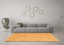 Machine Washable Abstract Orange Contemporary Area Rugs in a Living Room, wshcon967org
