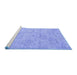 Sideview of Machine Washable Abstract Blue Contemporary Rug, wshcon967blu