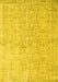 Machine Washable Abstract Yellow Contemporary Rug, wshcon968yw