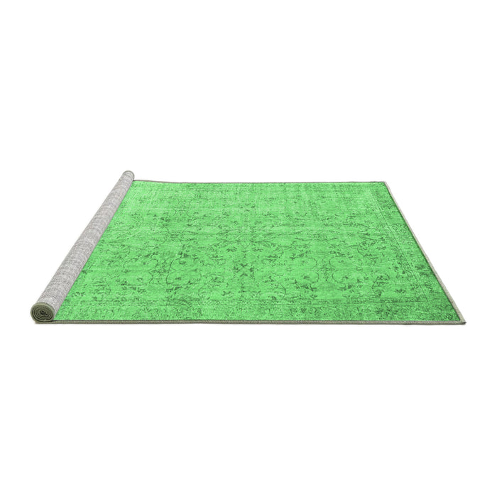 Sideview of Machine Washable Abstract Emerald Green Contemporary Area Rugs, wshcon968emgrn