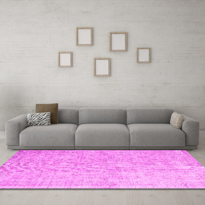 Machine Washable Abstract Pink Contemporary Rug in a Living Room, wshcon968pnk