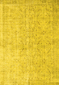 Abstract Yellow Contemporary Rug, con968yw