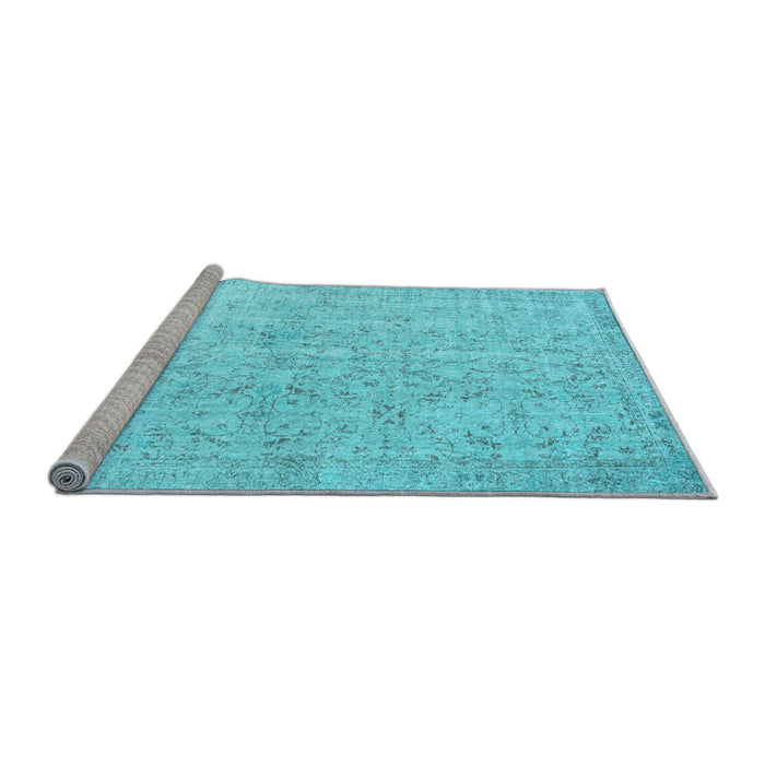 Sideview of Machine Washable Abstract Light Blue Contemporary Rug, wshcon968lblu