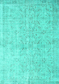 Abstract Turquoise Contemporary Rug, con968turq