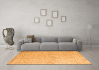 Machine Washable Abstract Orange Contemporary Rug, wshcon968org