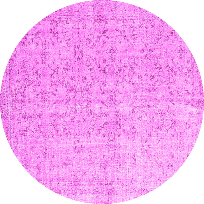 Round Abstract Pink Contemporary Rug, con968pnk